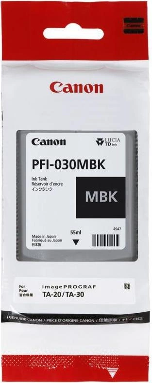 Картридж струйный Canon PFI-030MBK 3488C001АА черный матовый (55мл) для Canon imagePROGRAF TA-20, TA-30, TM-240, TM-340.