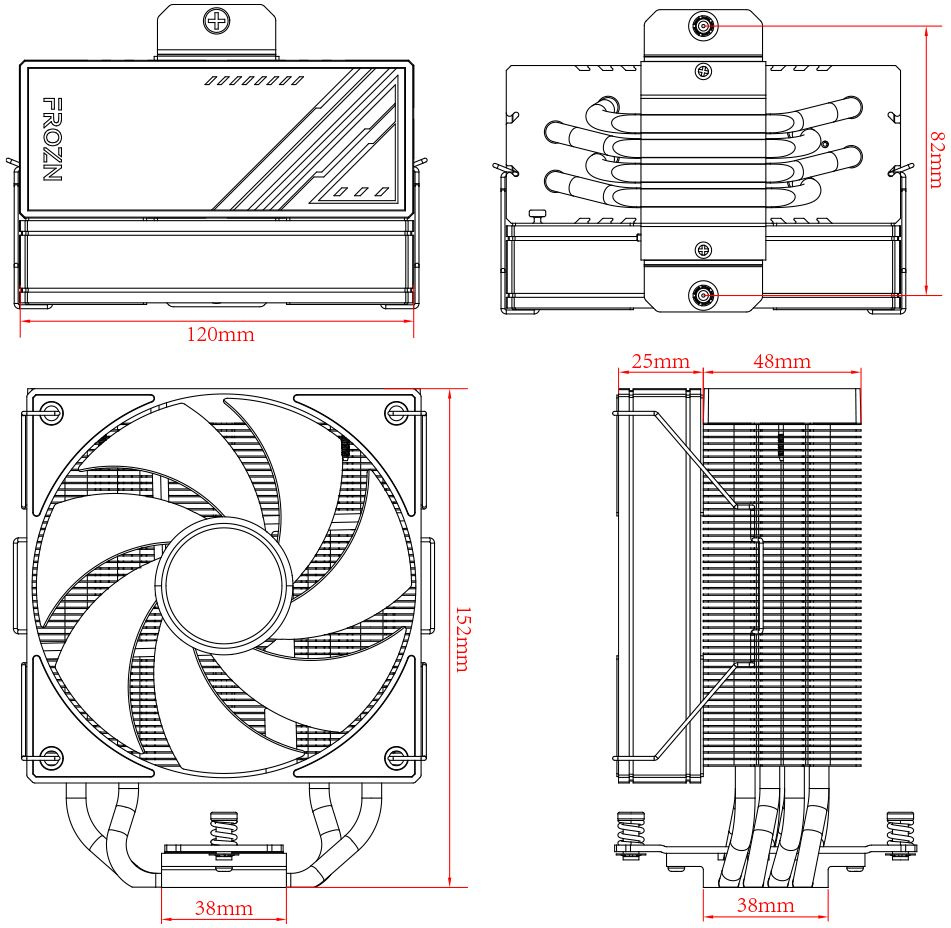 Устройство охлаждения(кулер) ID-Cooling Frozn A410 Soc-AM5/AM4/1151/1200/2066/1700 4-pin 29.85dB Al+Cu 220W 720gr Ret