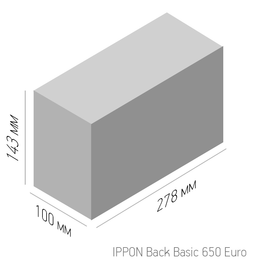 Источник бесперебойного питания Ippon Back Basic 650 Euro 360Вт 650ВА черный