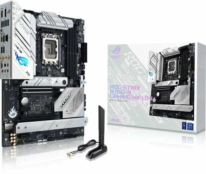 Материнская плата ASUS ROG STRIX B760-A GAMING WIFI, LGA1700, B760, 4*DDR5, 4*SATA, 3*M.2, 9*USB 3.2, 4*USB 2.0, Type-C, 2*PCIx16, 2*PCIx1, DP+HDMI, ATX; 90MB1EP0-M0EAY0