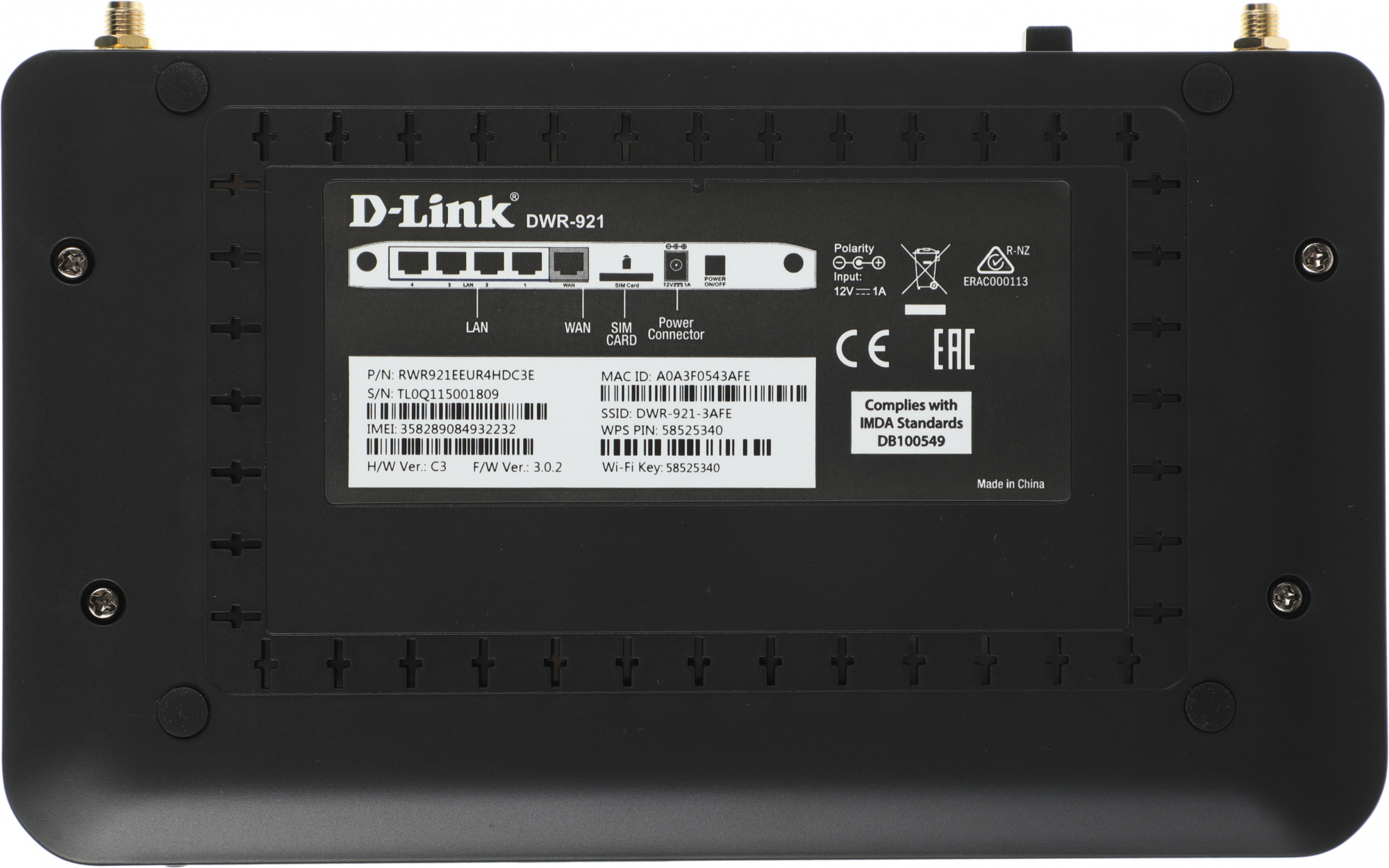 Роутер беспроводной D-Link DWR-921 N300 10/100/1000BASE-TX черный