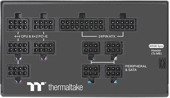 Блок питания Thermaltake ATX 850W Toughpower PF1 ARGB 80+ platinum 24pin APFC 140mm fan color LED 12xSATA Cab Manag RTL