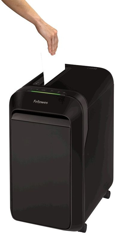 Шредер Fellowes PowerShred LX220 черный (секр.P-4) перекрестный 20лист. 30лтр. скрепки скобы пл.карты