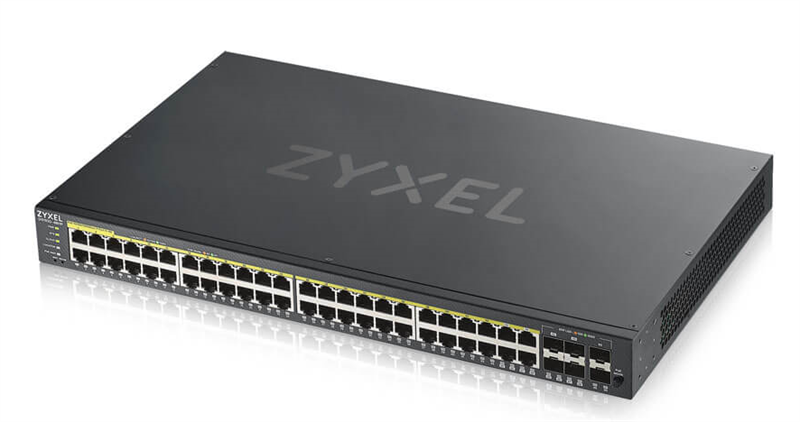 Коммутатор Zyxel GS192048HPV2-EU0101F (L2) 44x1Гбит/с 4xКомбо(1000BASE-T/SFP) 2SFP 48PoE+ 375W управляемый