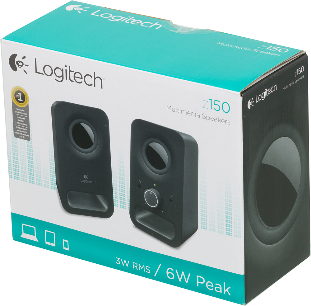 Колонки Logitech Z150 2.0 черный 3Вт