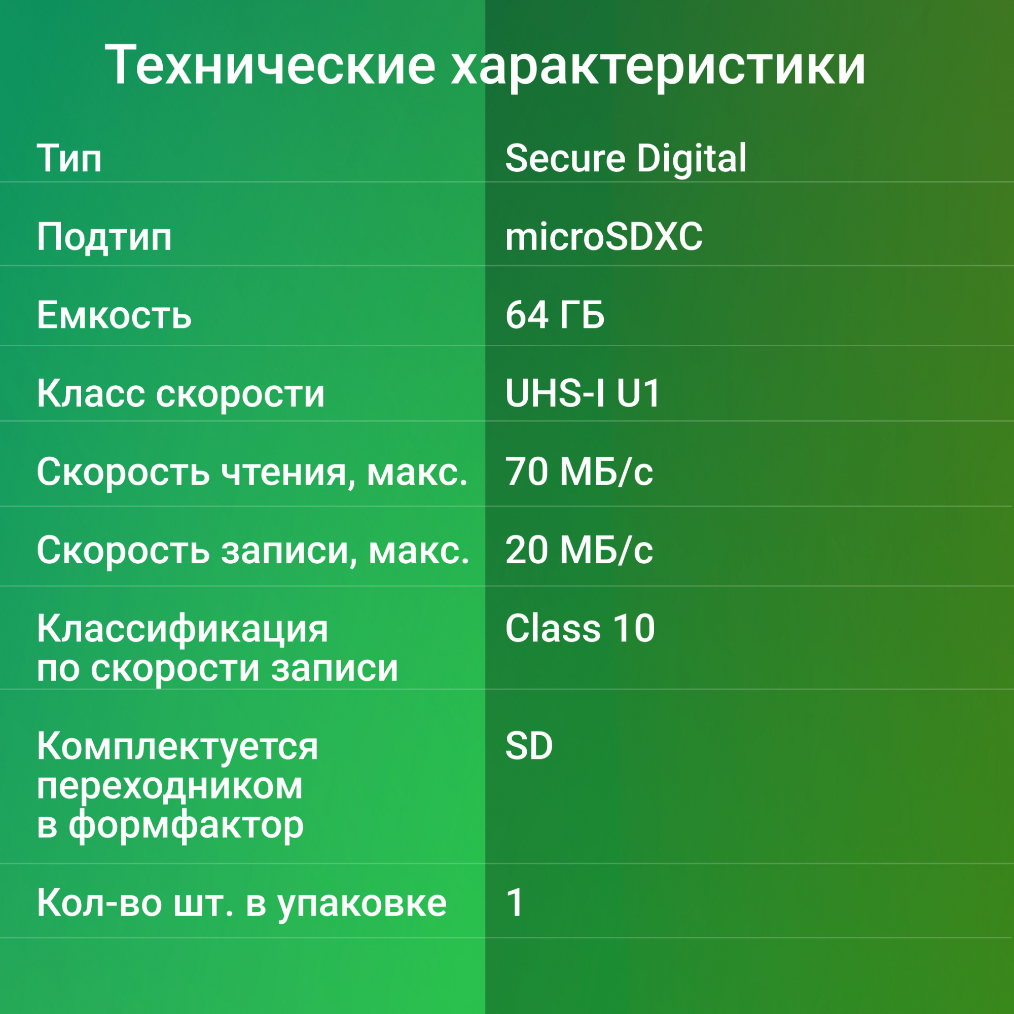 Флеш карта microSDXC 64GB Digma CARD10 V10 + adapter