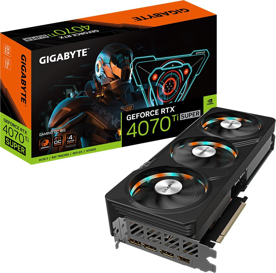 Видеокарта Gigabyte PCI-E 4.0 GV-N407TSGAMING OC-16GD NVIDIA GeForce RTX 4070TI Super 16Gb 256bit GDDR6X 2655/21000 HDMIx1 DPx3 HDCP Ret