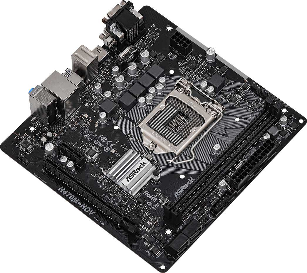 Материнская плата Asrock H470M-HDV Soc-1200 Intel H470 2xDDR4 mATX AC`97 8ch(7.1) GbLAN+VGA+DVI+HDMI