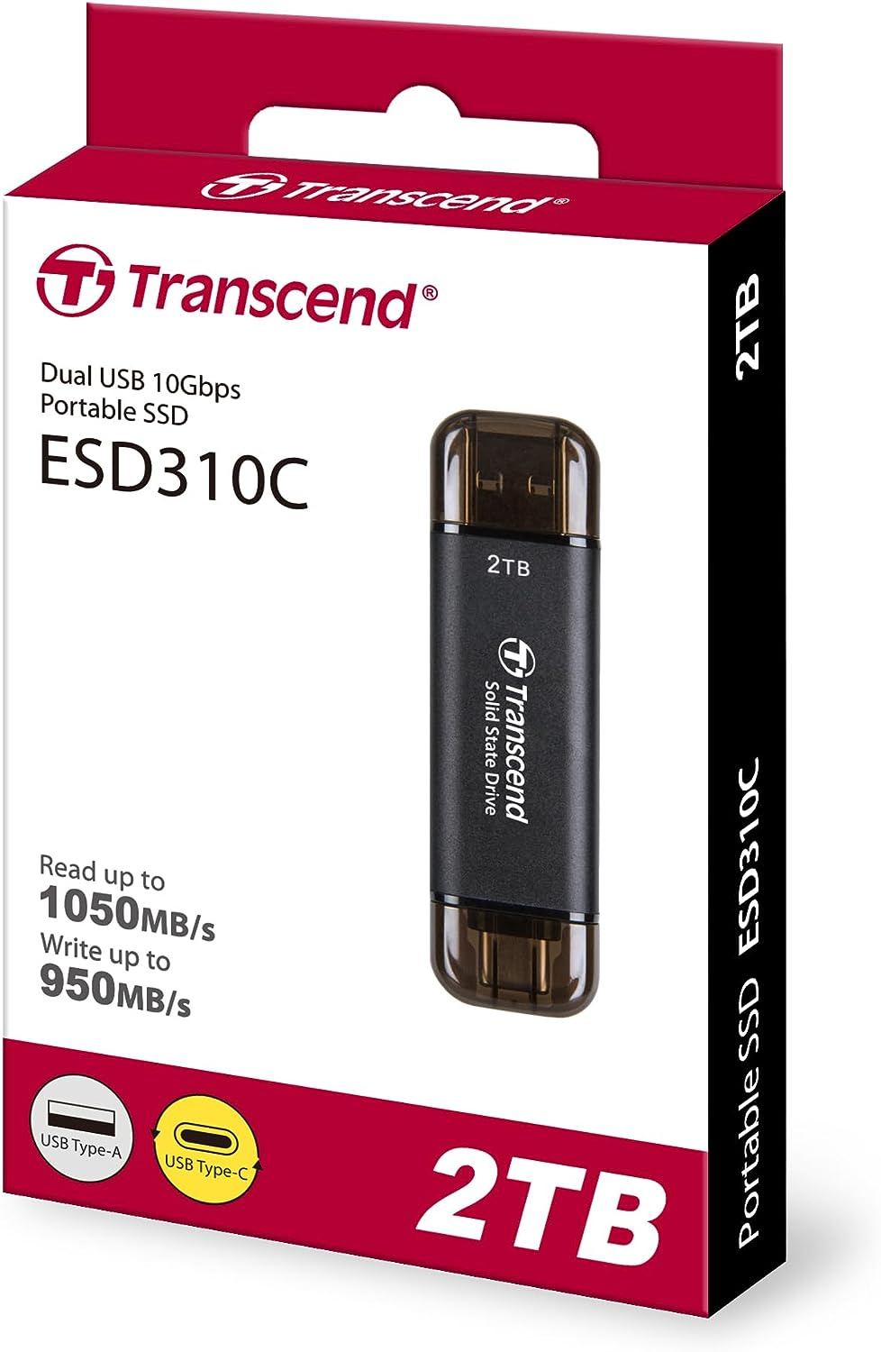 Накопитель SSD Transcend USB-C 2TB TS2TESD310C серый USB-A