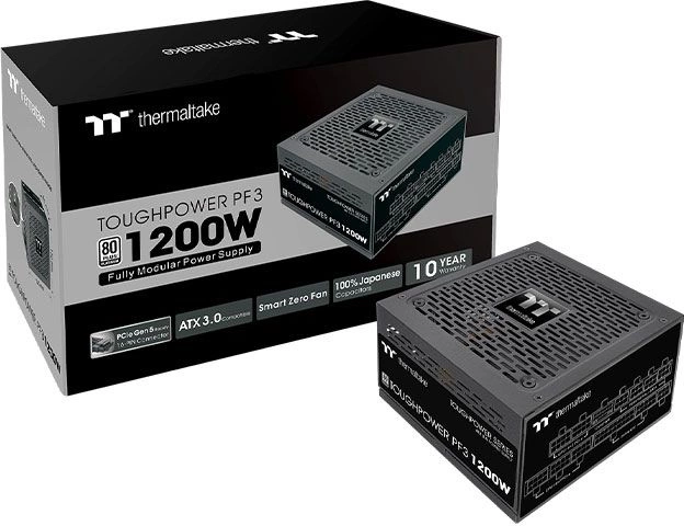 Toughpower PF3 PS-TPD-1200FNFAPE-3 1200W/Fully Modular/Non Light/Full Range/Analog/80 Plus Platinum/ PS-TPD-1200FNFAPE-3 1200W/Fully Modular/Non Light/Full Range/Analog/80 Plus Platinum/EU/100% JP CAP/All Flat Cables/Gen 5