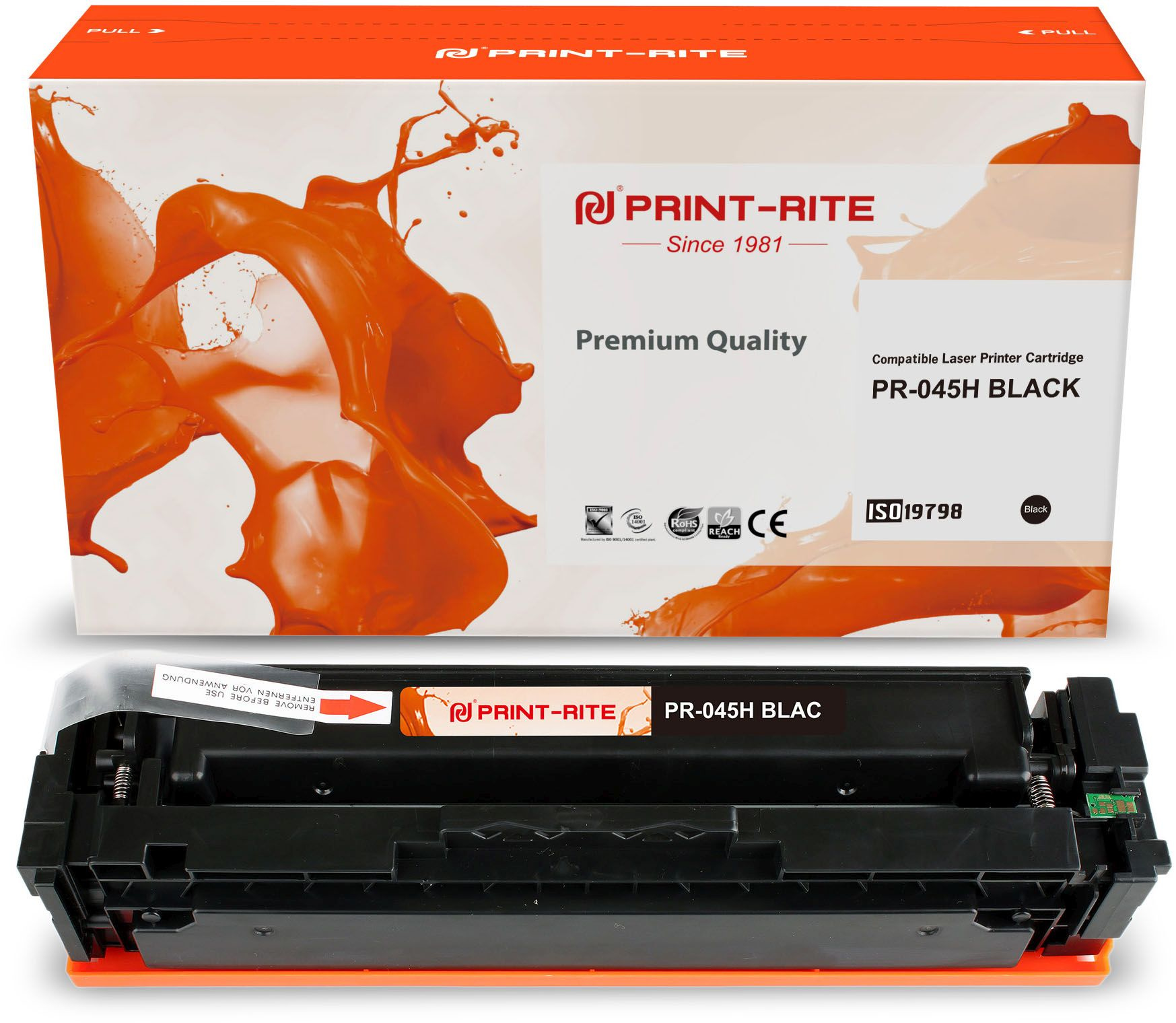 Картридж лазерный Print-Rite TFC447BPU1J PR-045H BLACK 045H Black черный (2800стр.) для Canon LBP 611Cn/613Cdw/631Cn/633Cdw/635Cx