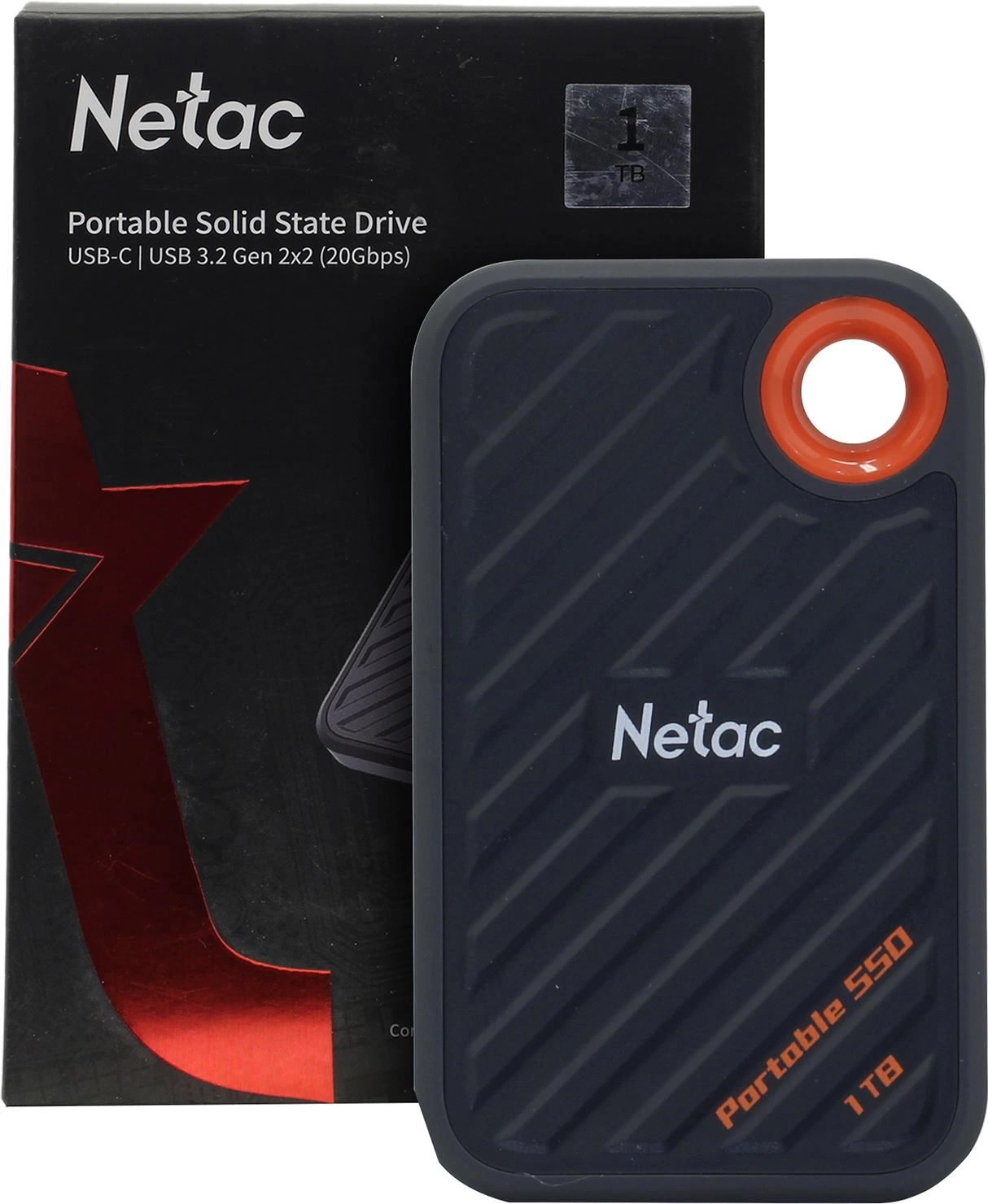 Ssd накопитель Netac ZX20 1TB USB 3.2 Gen 2 Type-C External SSD, R/W up to 2000MB/1800MB/s, with USB C to A cable and 20Gbps USB C to C cable 5Y wty