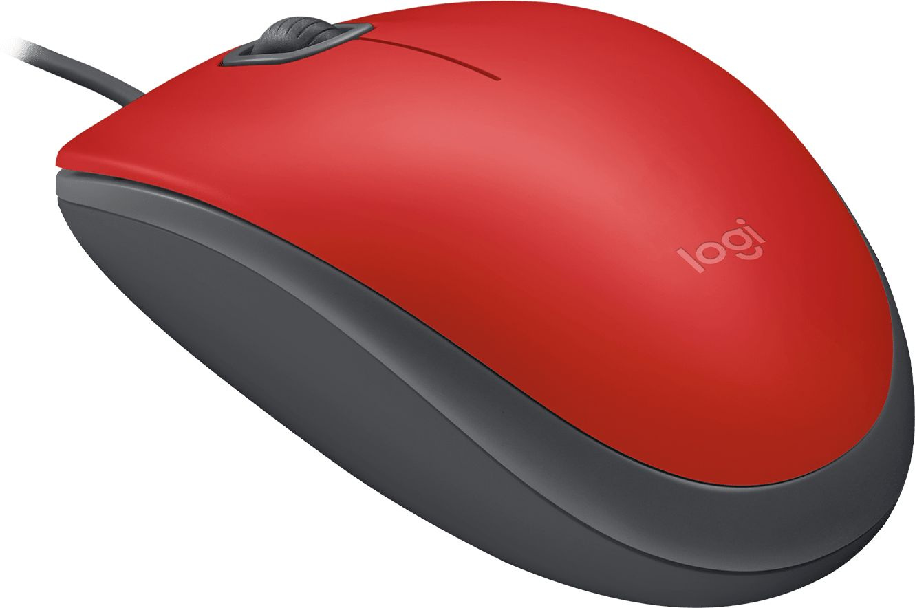 Мышь Logitech M110 красный/черный оптическая (1000dpi) silent USB (2but)