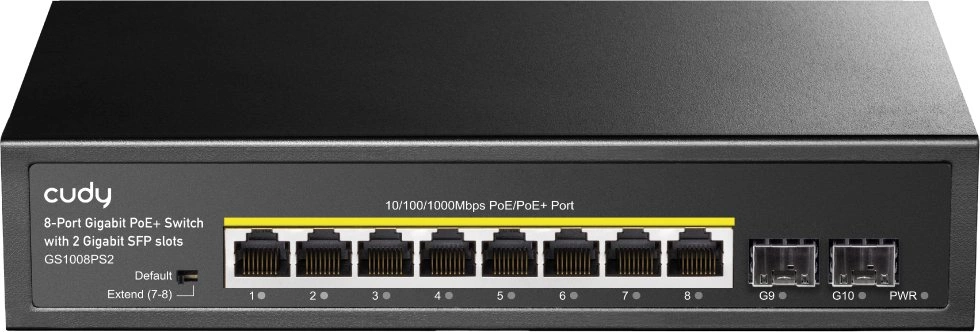 Коммутатор Cudy GS1008PS2 (L2) 8x1Гбит/с 2SFP 8PoE+ 120W неуправляемый