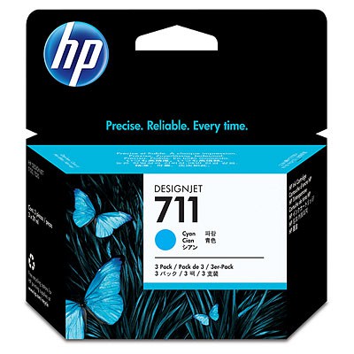 Картридж струйный HP 711 CZ134A голубой x3упак. (29мл) для HP DJ T120/T520