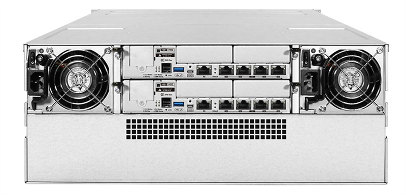 EonStor DS3024RUC000C-8U30 (24x3.5, 4U, High IOPS, Dual Redundant Controller (incl: 2x4GB Cache, 8x1Gb SFP, 4 FREE host board slots, 2x12Gb SAS ext ports, 2x(PSU 460W +FAN/SuperCap.+Flash module), Rackmount kit)