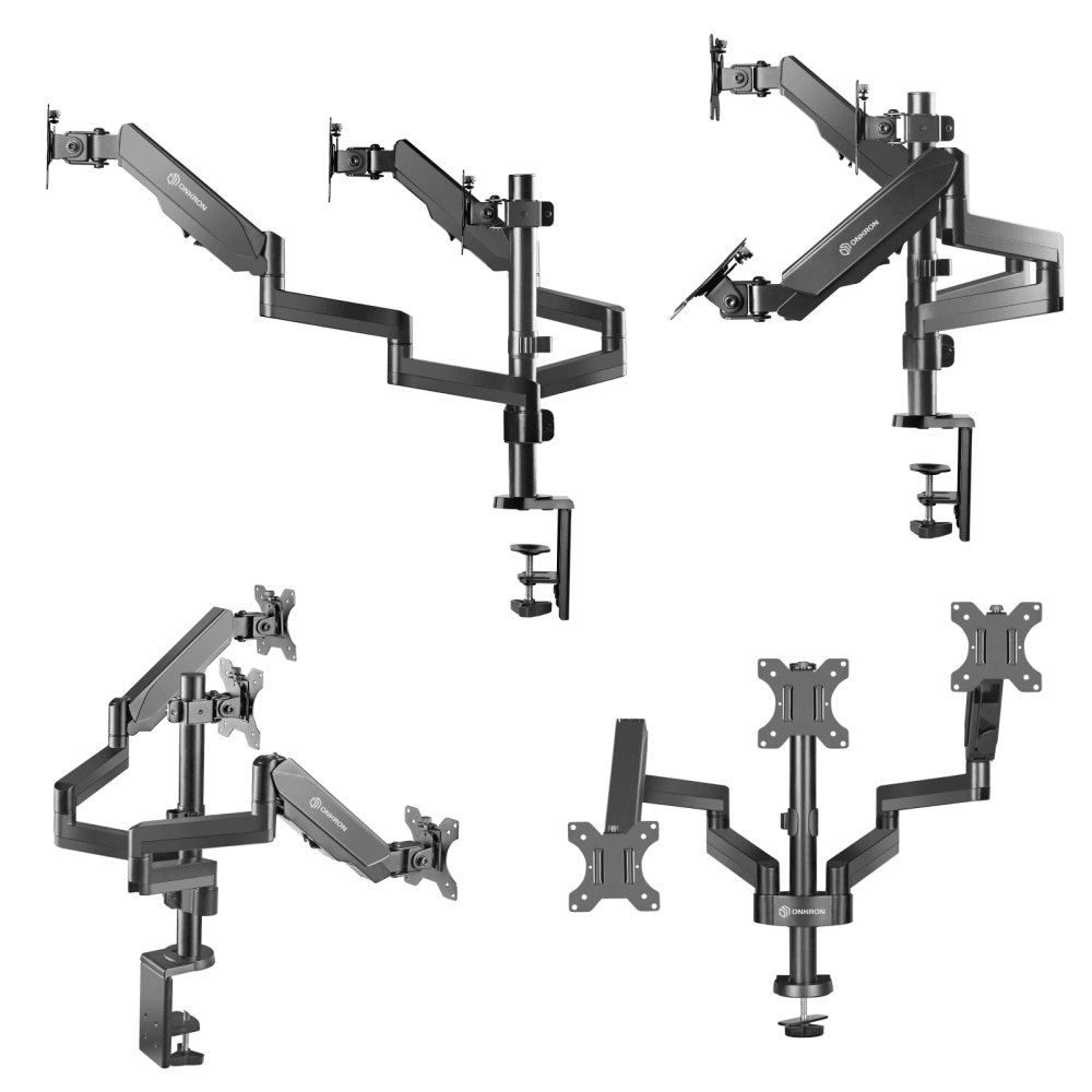 Настольный кронштейн-газлифт для трёх мониторов ONKRON G280 чёрный