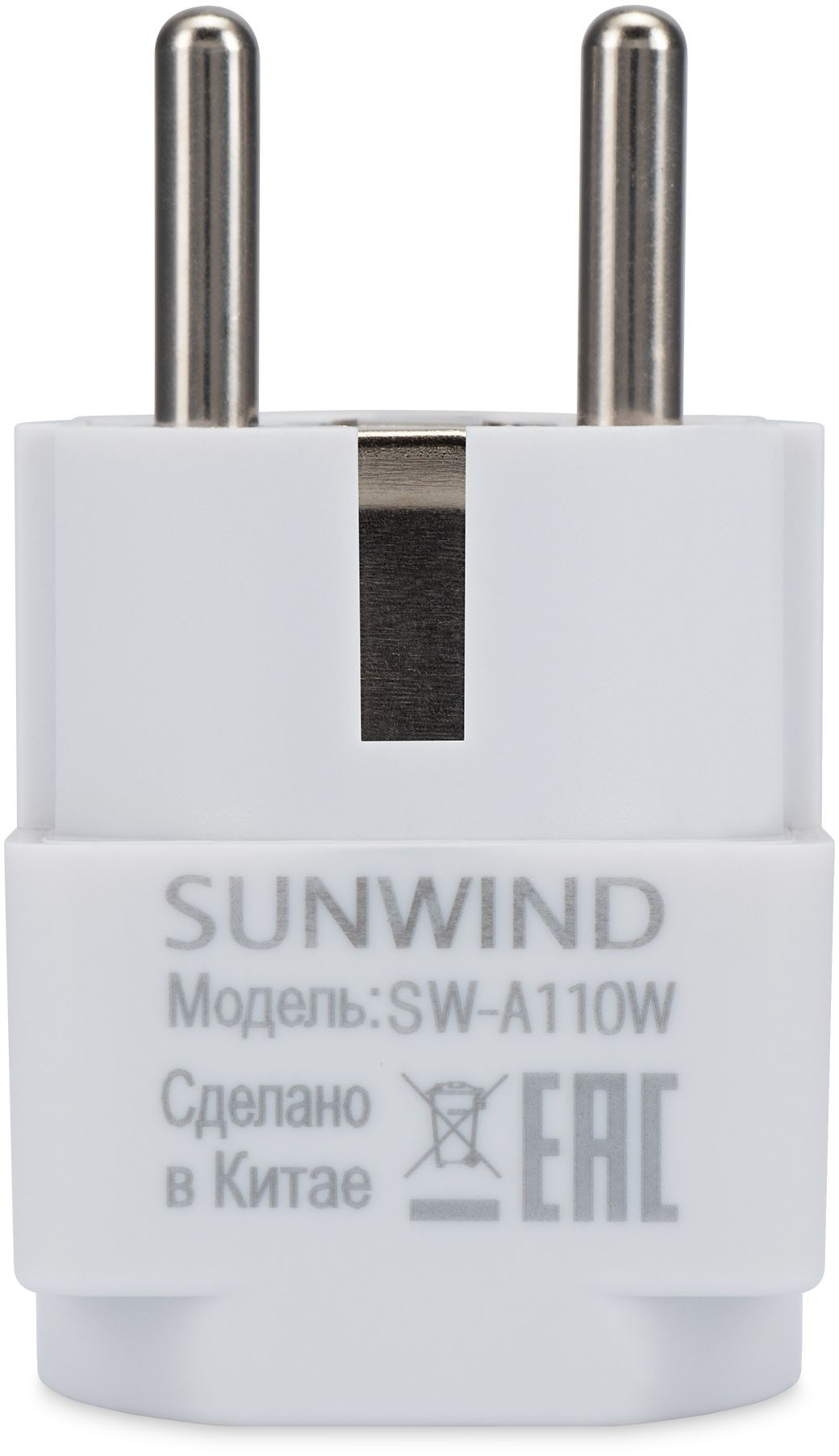 Адаптер-переходник SunWind SW-A110W (1 розетка) белый (коробка)