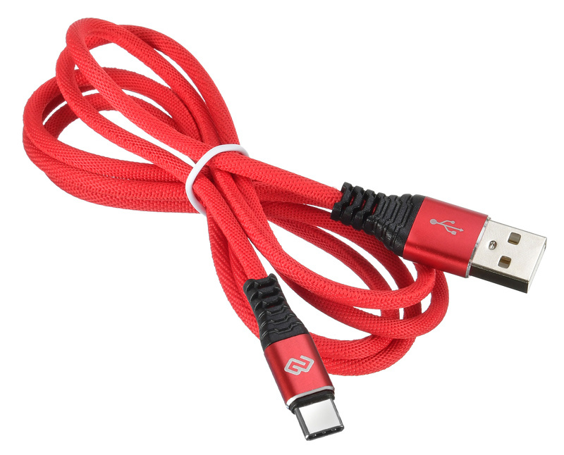 Кабель Digma TYPE-C-1.2M-BRAIDED-R USB (m)-USB Type-C (m) 1.2м красный