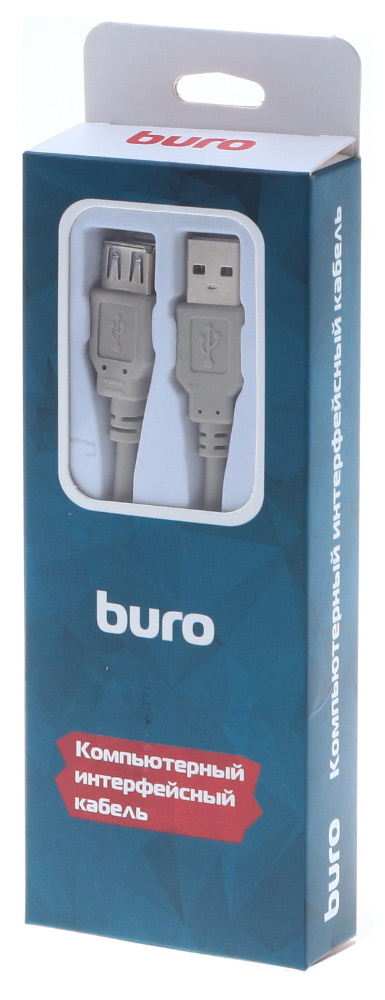 Кабель Buro USB A(m) USB A(f) 3м (BHP RET USB_AF30) серый (блистер)