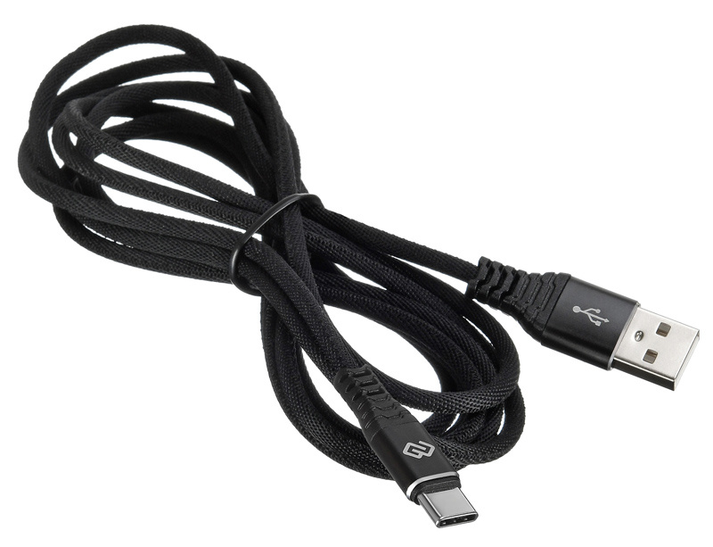 Кабель Digma TYPE-C-2M-BRAIDED-BLK USB (m)-USB Type-C (m) 2м черный