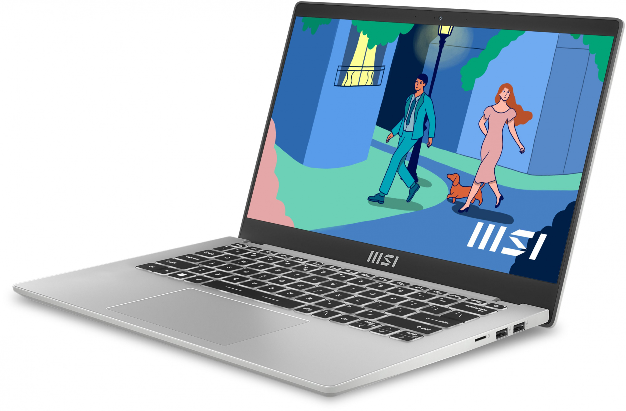 Ультрабук MSI Modern 14 C12MO-690RU Core i3 1215U 8Gb SSD256Gb Intel UHD Graphics 14" IPS FHD (1920x1080) Windows 11 Professional silver WiFi BT Cam (9S7-14J111-690)