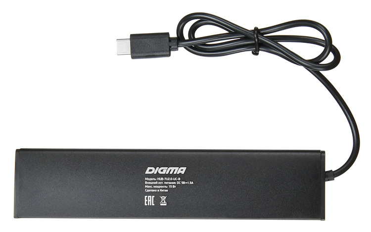 Разветвитель USB-C Digma HUB-7U2.0-UC-B 7порт. черный