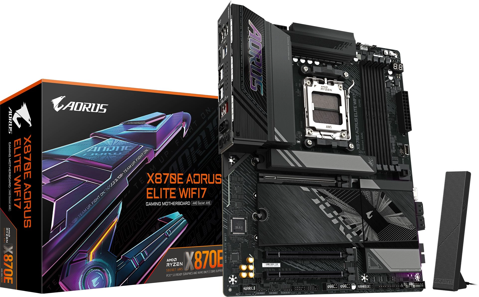 Материнская плата Gigabyte X870E A ELITE WIFI7 SocketAM5 AMD X870 4xDDR5 ATX AC`97 8ch(7.1) 2.5Gg RAID+HDMI