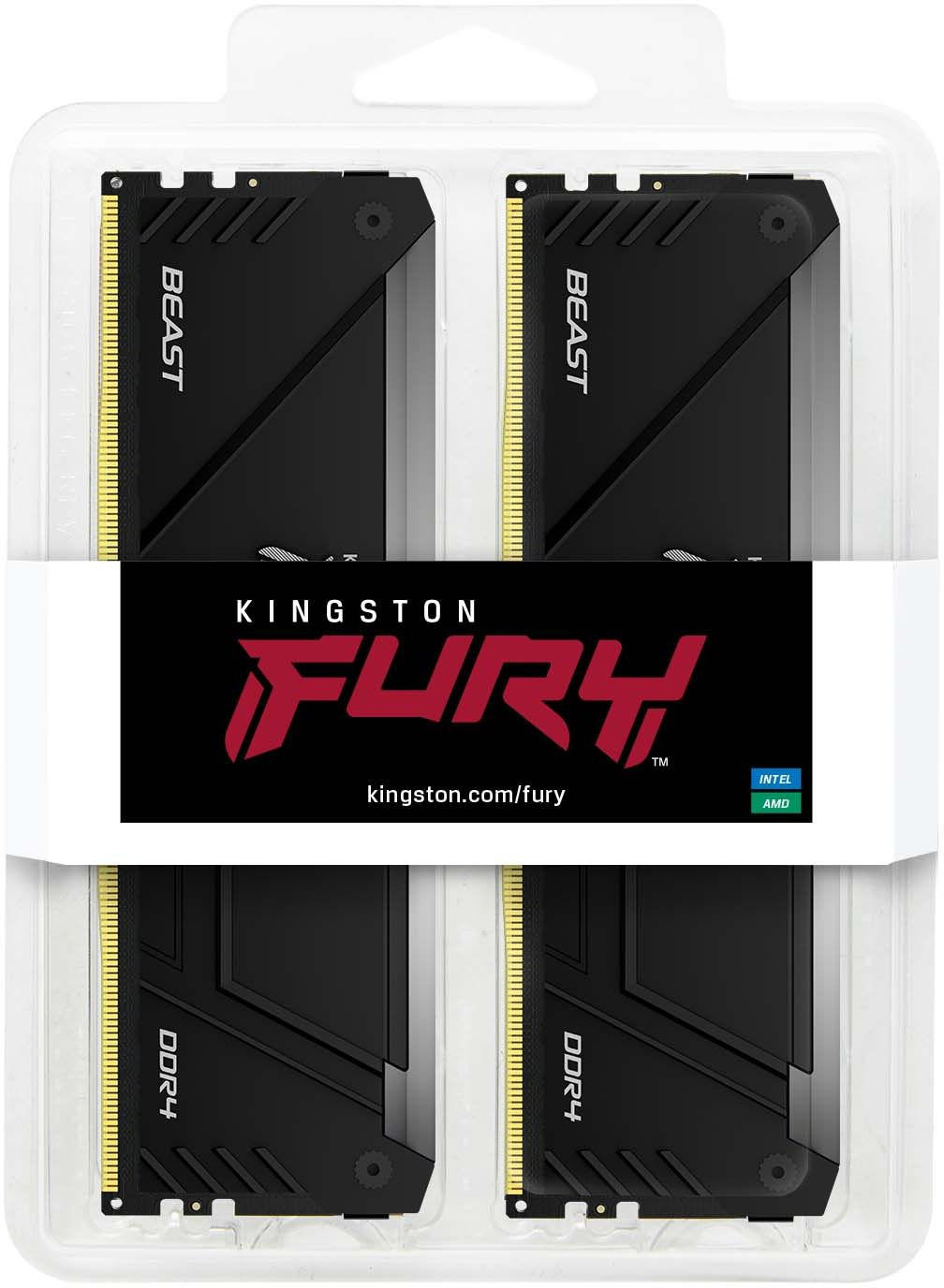 Память DDR4 2x16GB 3200MHz Kingston KF432C16BB2AK2/32 Fury Beast RGB RTL Gaming PC4-25600 CL16 DIMM 288-pin 1.35В kit single rank с радиатором Ret