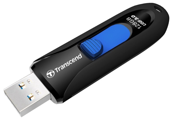 Флеш Диск Transcend 128Gb Jetflash 790 TS128GJF790K USB3.0 черный/синий