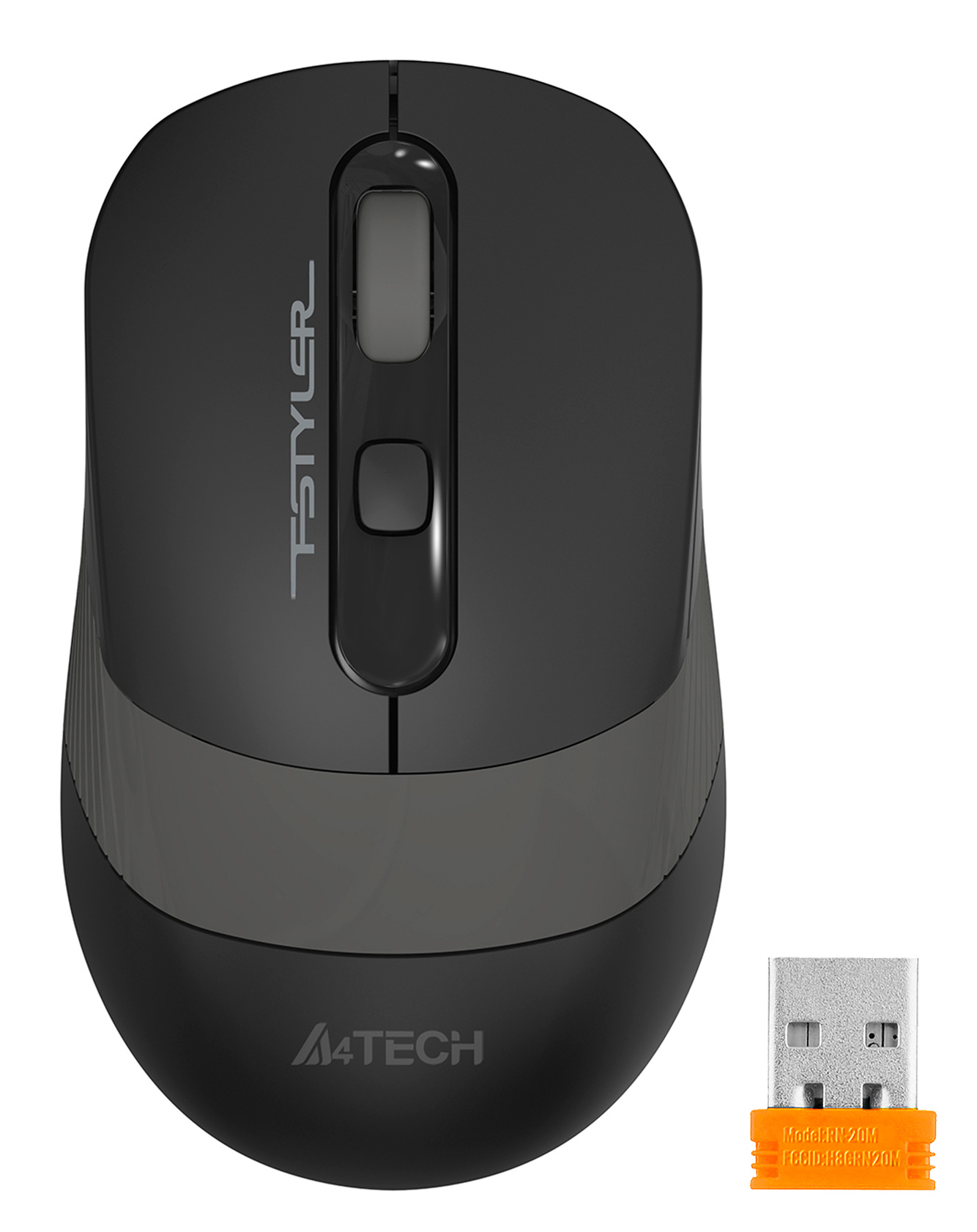 Мышь A4Tech Fstyler FG10S черный/серый оптическая (2000dpi) silent беспроводная USB для ноутбука (4but)