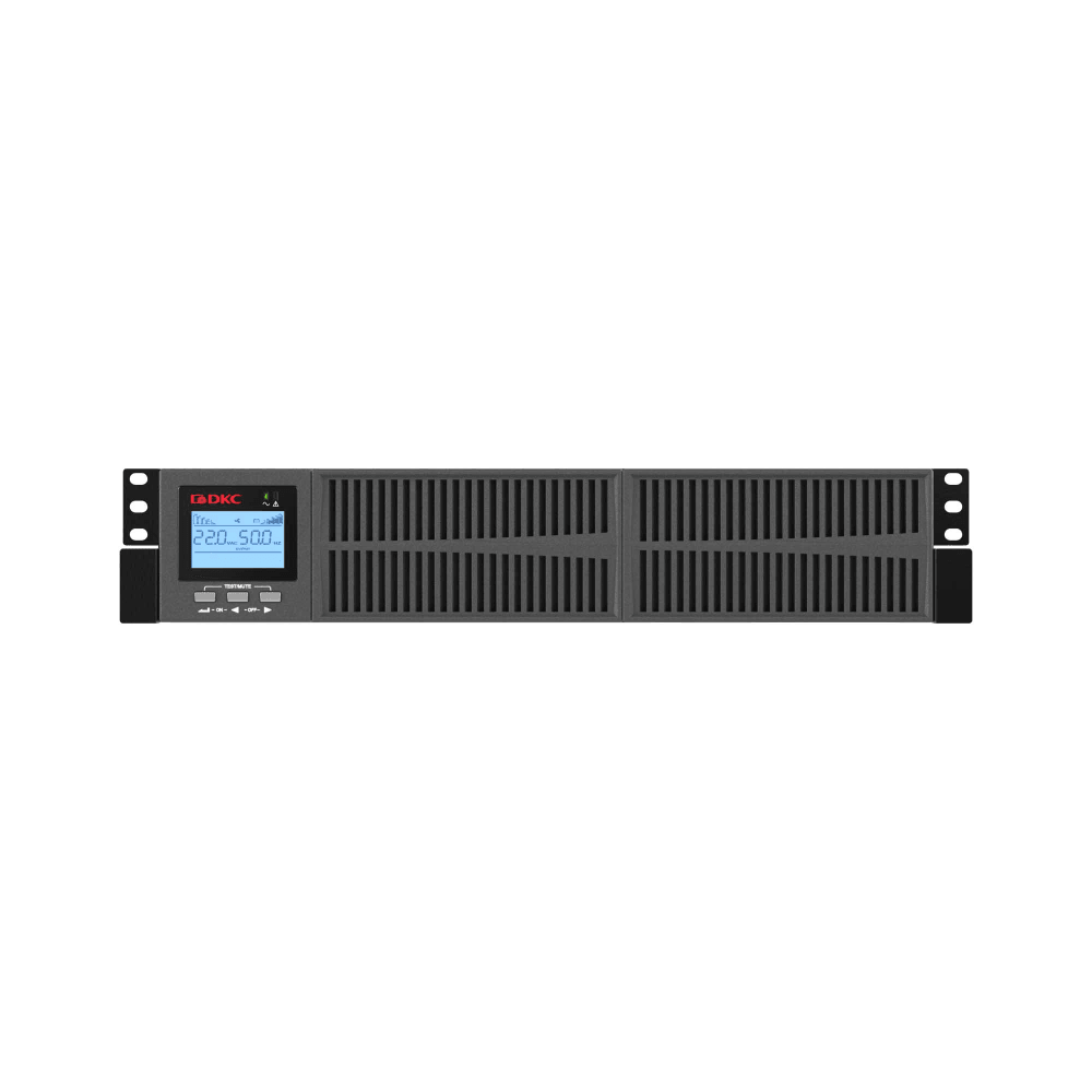 Онлайн ИБП ДКС серии Small Rackmount, 2000 ВА/1800 Вт, 1/1, 8xIEC C13, EPO, USB, RS-232, Rack 2U, з/у 1А, 4x9Ач