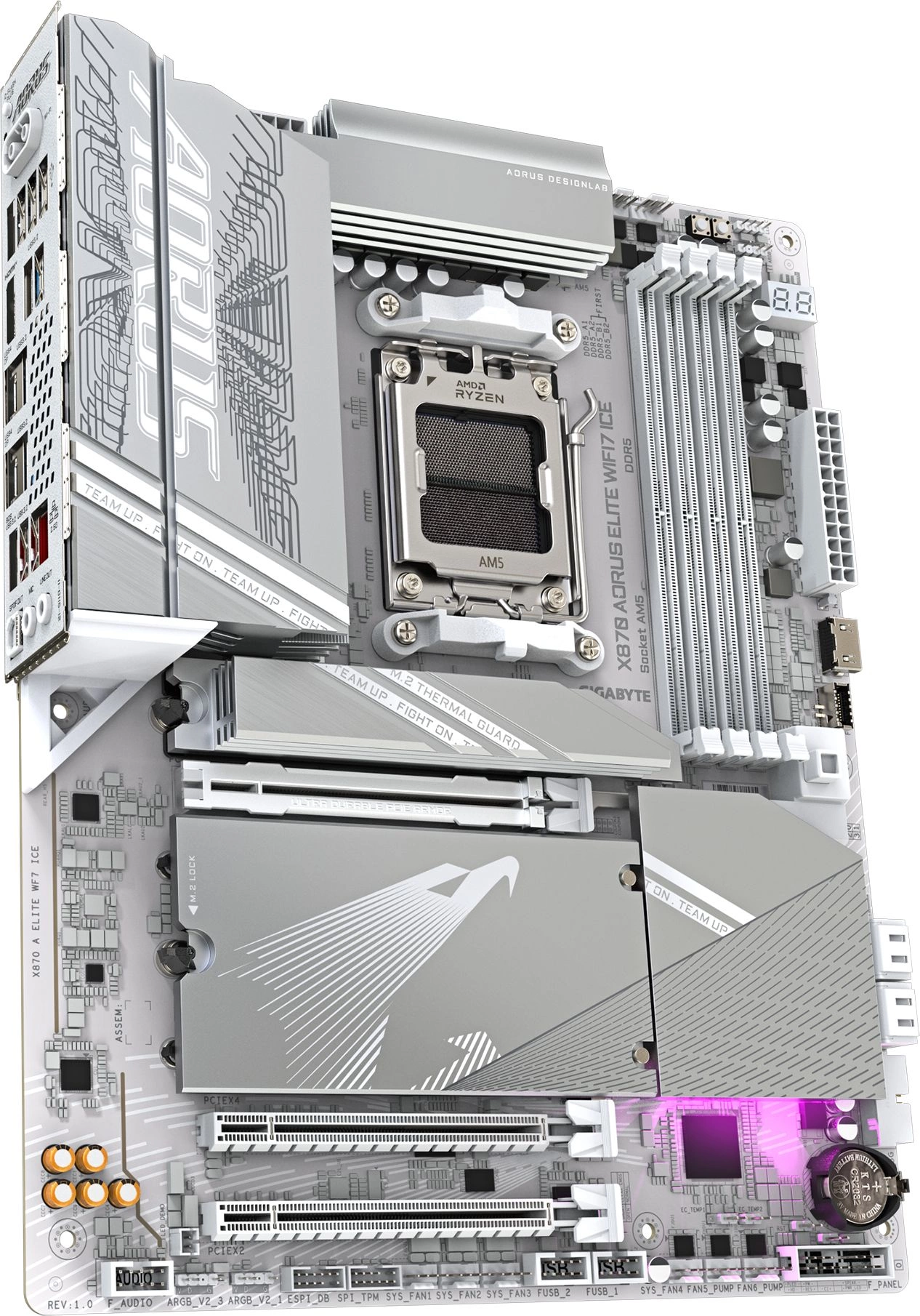 Материнская плата Gigabyte X870 A ELITE WF7 ICE SocketAM5 AMD X870 4xDDR5 ATX AC`97 8ch(7.1) 2.5Gg RAID+HDMI