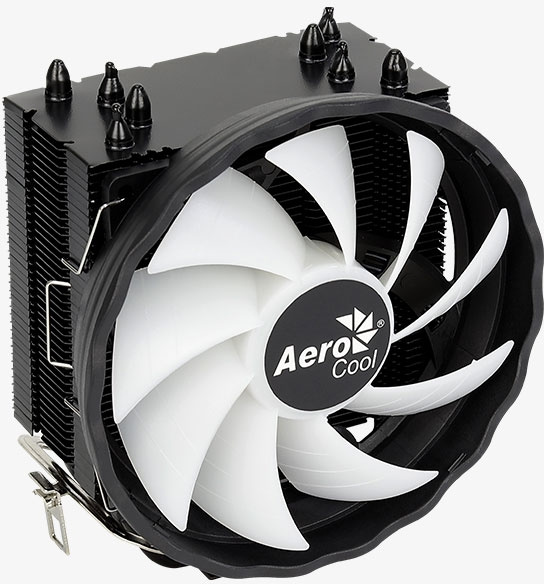 Устройство охлаждения(кулер) Aerocool Rave 4 ARGB Soc-AM5/AM4/1151/1200/1700 4-pin 18-27dB Al+Cu 130W 570gr LED Ret