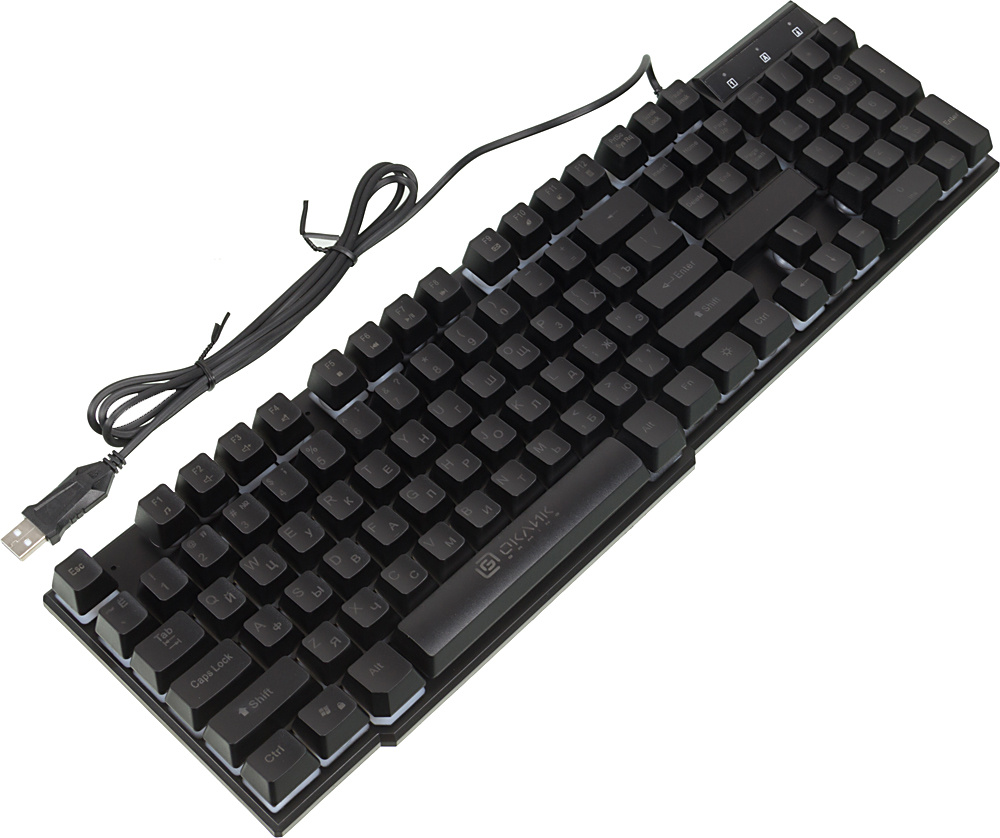 Клавиатура Оклик 780G SLAYER черный USB for gamer LED