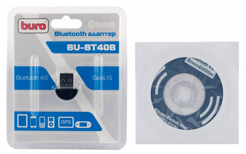 Адаптер USB Buro BU-BT40B BT4.0+EDR class 1.5 20м черный