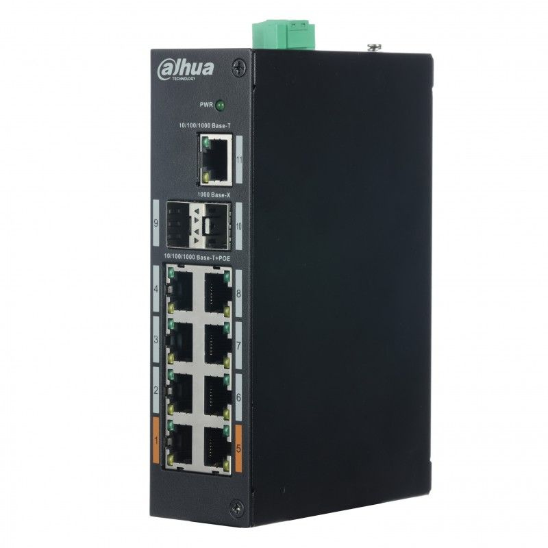 Коммутатор Dahua DH-PFS3211-8GT-120 8x1Гбит/с 2SFP 6PoE+ 2PoE++ 120W неуправляемый