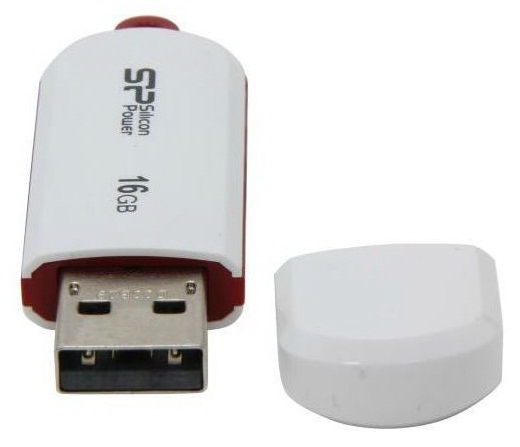 Флеш Диск Silicon Power 16Gb LuxMini 320 SP016GBUF2320V1W USB2.0 белый