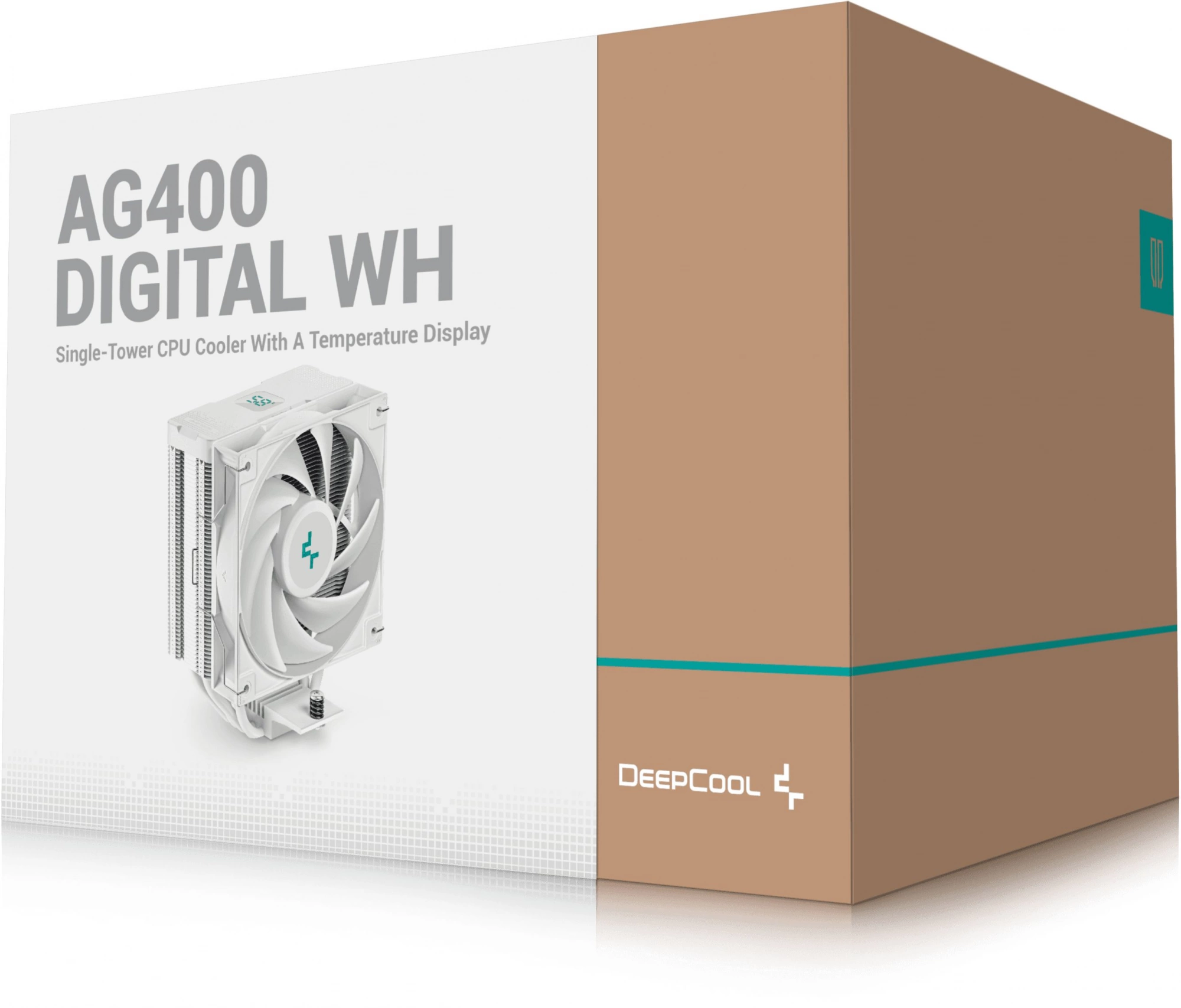 Устройство охлаждения(кулер) Deepcool AG400 Digital WH Soc-AM5/AM4/1151/1200/1700 белый 4-pin 31.6dB Al+Cu LCD 220W 636gr Ret (R-AG400-WHNDMN-G-1)