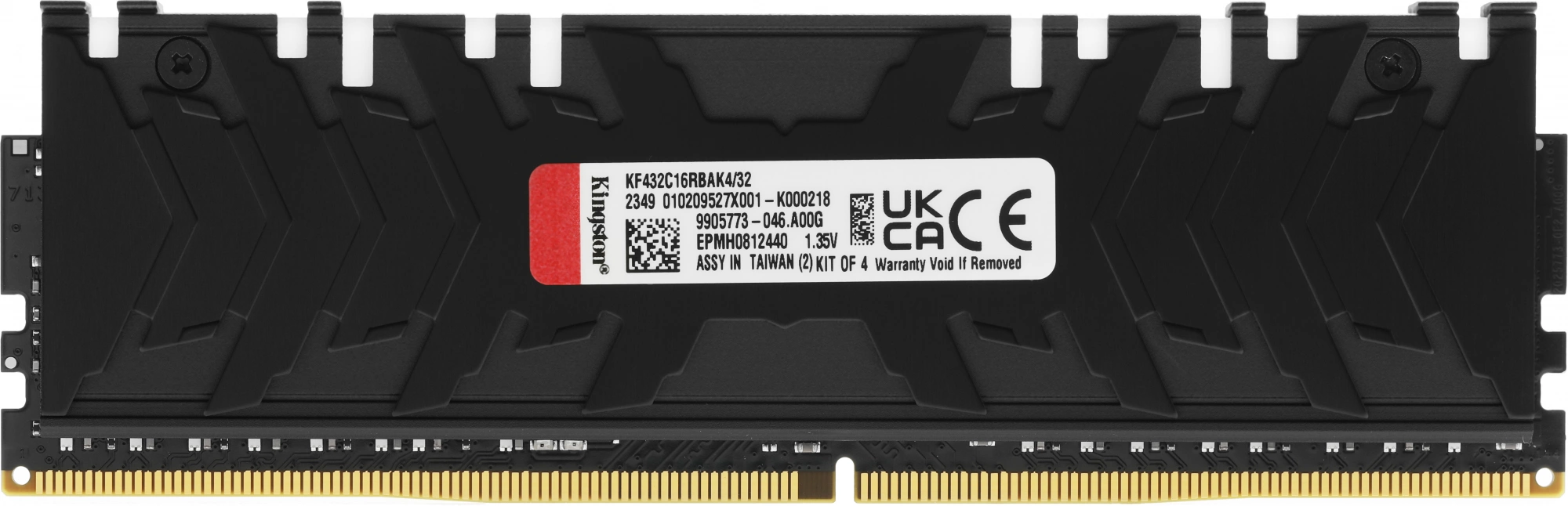 Память DDR4 4x8Gb 3200MHz Kingston KF432C16RBAK4/32 Fury Renegade RGB RTL Gaming PC4-25600 CL16 DIMM 288-pin 1.35В single rank с радиатором Ret