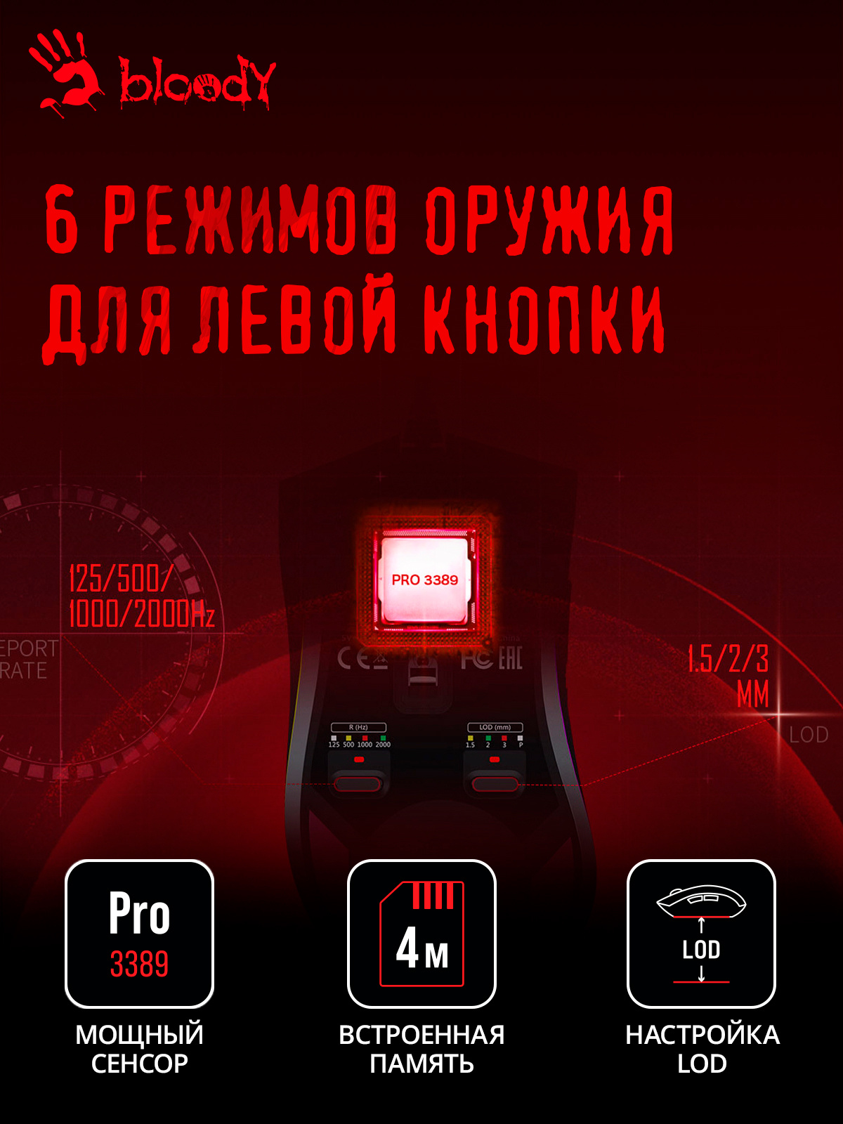 Мышь A4Tech Bloody W90 Pro черный оптическая (16000dpi) USB (10but)