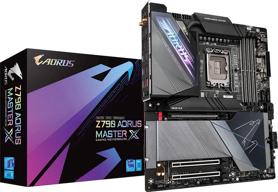 Материнская плата GIGABYTE Z790 AORUS MASTER X, LGA1700, Z790, 4*DDR5, 4*SATA, 4*M.2, 11*USB 3.2, Type-C, 3*PCIx16, DP, ATX