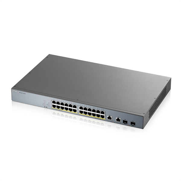 Коммутатор Zyxel GS1350-26HP-EU0101F (L2) 24x1Гбит/с 2xКомбо(1000BASE-T/SFP) 24PoE+ 375W управляемый