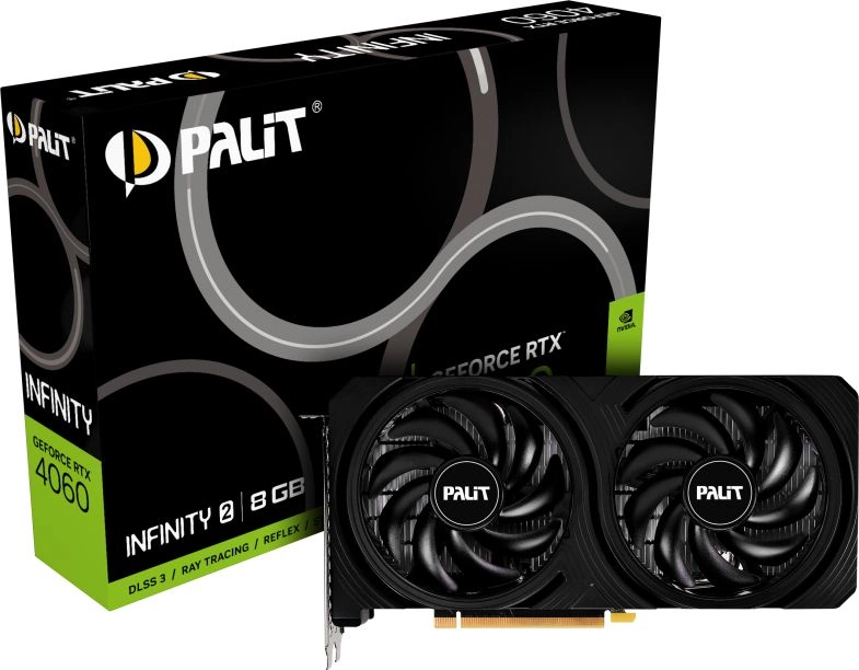 Видеокарта Palit PCI-E 4.0 RTX4060 INFINITY 2 NVIDIA GeForce RTX 4060 8Gb 128bit GDDR6 1830/17000 HDMIx1 DPx3 HDCP Ret