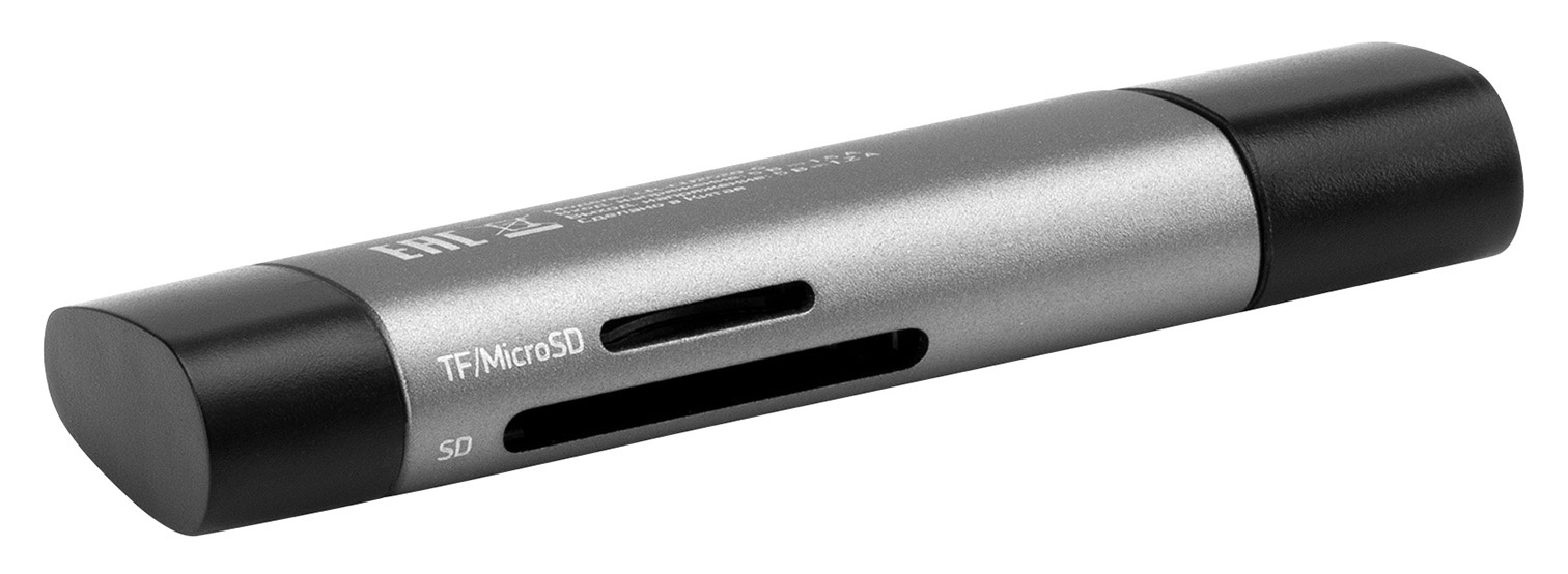 Устройство чтения карт памяти USB 2.0/Type C Digma CR-СU2520-G серый