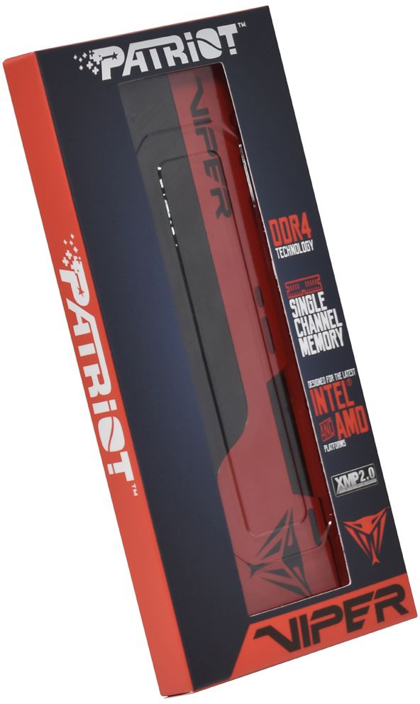 Память DDR4 8Gb 2666MHz Patriot PVE248G266C6 Viper EliteII RTL Gaming PC4-21300 CL16 DIMM 288-pin 1.2В с радиатором Ret