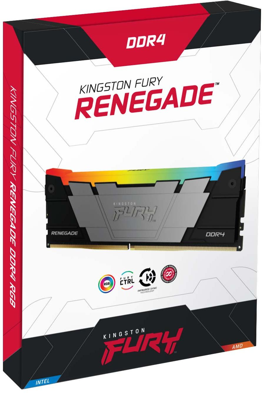 Память DDR4 16GB 3600MHz Kingston KF436C16RB12A/16 Fury Renegade RGB RTL Gaming PC4-28800 CL16 DIMM 288-pin 1.35В dual rank с радиатором Ret