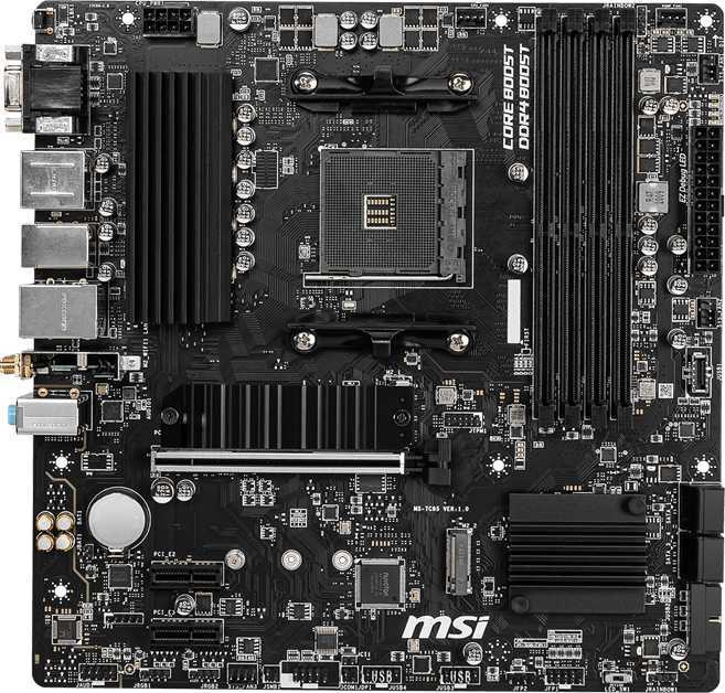 Материнская плата MSI B550M PRO-VDH WIFI Soc-AM4 AMD B550 4xDDR4 mATX AC`97 8ch(7.1) GbLAN RAID+HDMI+DP