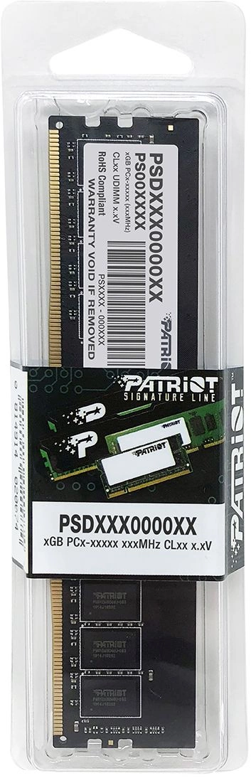 Память DDR4 8GB 3200MHz Patriot PSD48G32002 Signature RTL PC4-25600 CL22 DIMM 288-pin 1.2В single rank Ret