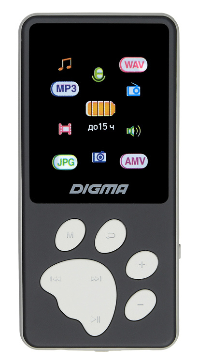 Плеер Hi-Fi Flash Digma S4 8Gb черный/серый/1.8"/FM/microSDHC